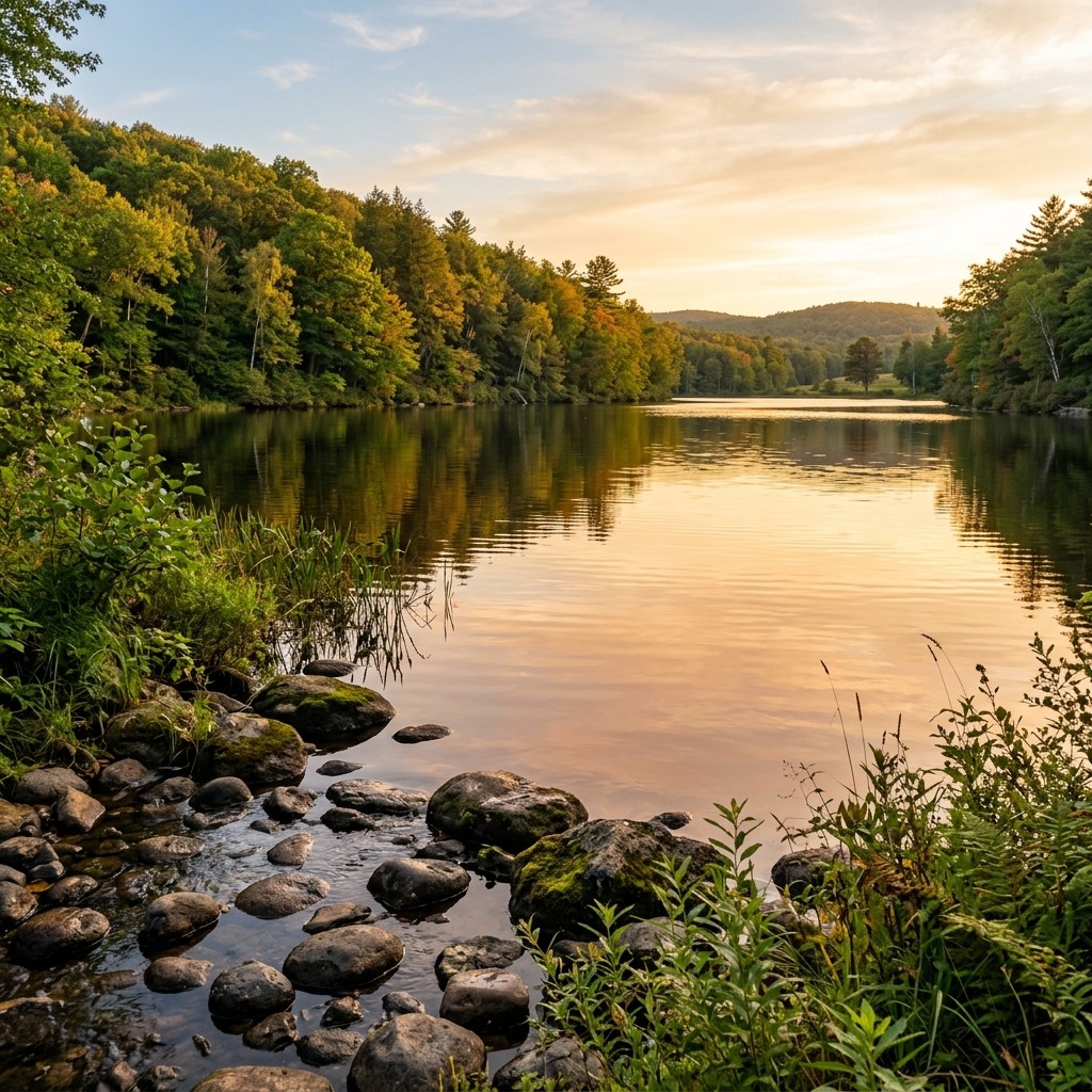 Ruhiger See im Wald - Entspannende Natur